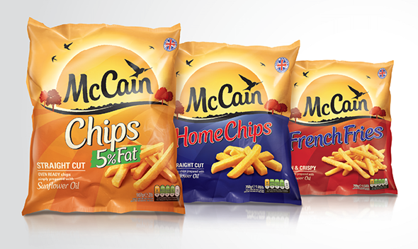 imagen de bolsas de patatas mccain Chips home chips y French fries